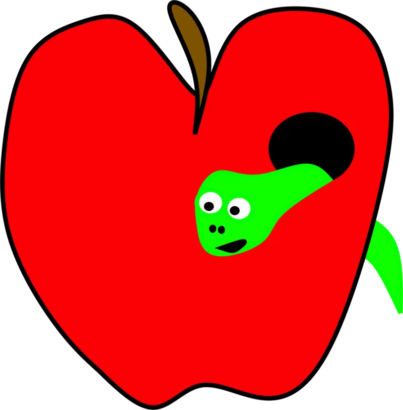 Apple Red Worm Stickdatei – Essen & Trinken