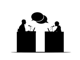 Discussion Debate Speaker Stickdatei