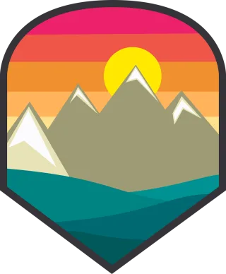 Badge Landscape Sky Stickdatei – Natur