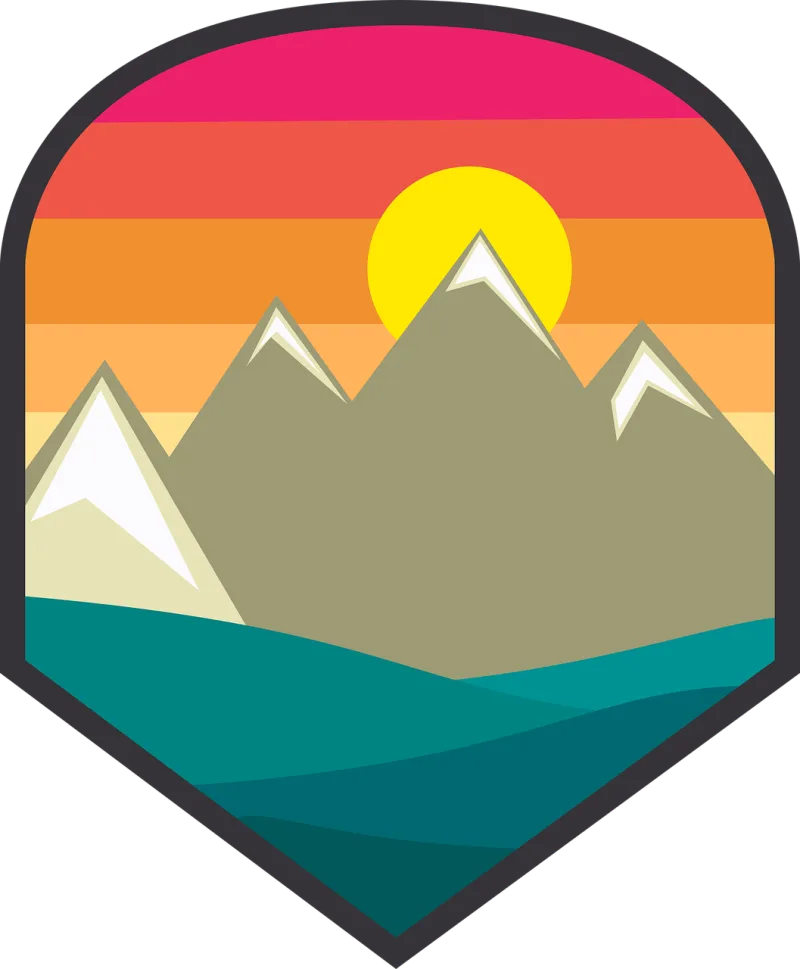 Badge Landscape Sky Stickdatei – Natur
