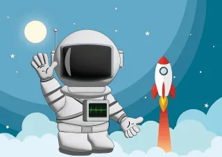 Spaceship Astronaut Space Stickdatei