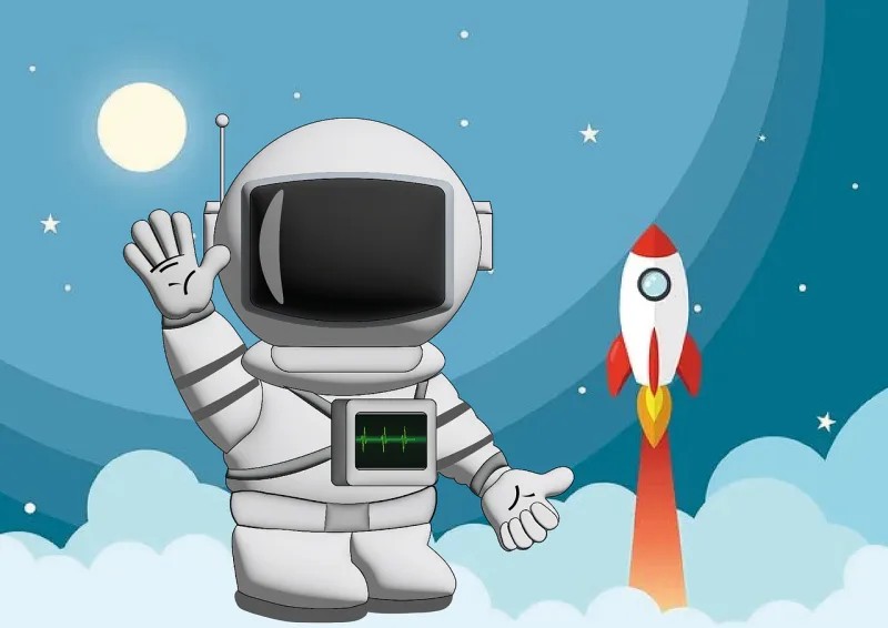 Spaceship Astronaut Space Stickdatei – Kinder