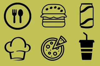 Food Icons Logo Stickdatei