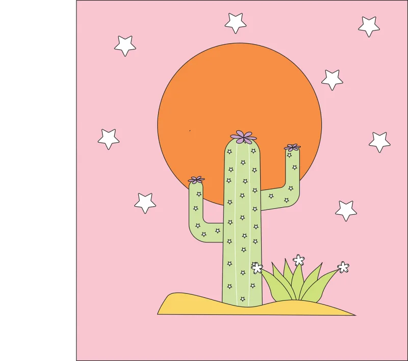 Cactus Desert Flower background Stickdatei – Natur