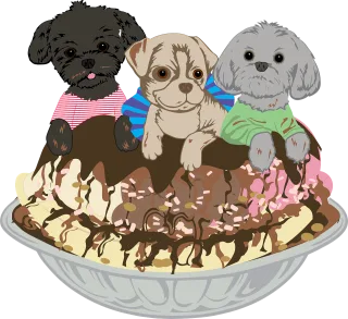 Dogs Puppy Ice cream Stickdatei