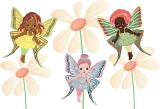 Fairies Beautiful flowers Flower wallpaper Stickdatei – Blumen