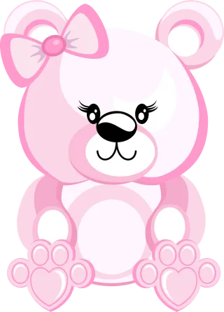 Pink teddy bear Stuffed toy Drawing Stickdatei