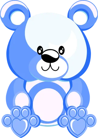 Blue teddy bear Stuffed toy Drawing Stickdatei