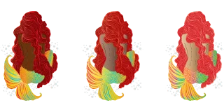 Mermaid Nature Sea Stickdatei