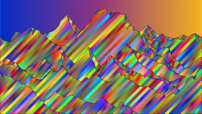 Mountains Hills Landscape Stickdatei – Kinder