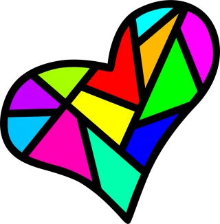 Heart Colorful Stained glass Stickdatei