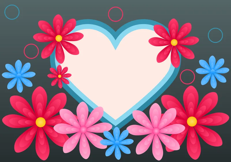 Frame Flowers Heart Stickdatei – Herzen & Liebe