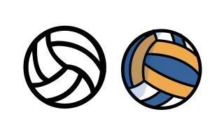 Volleyball Balls Drawing Stickdatei