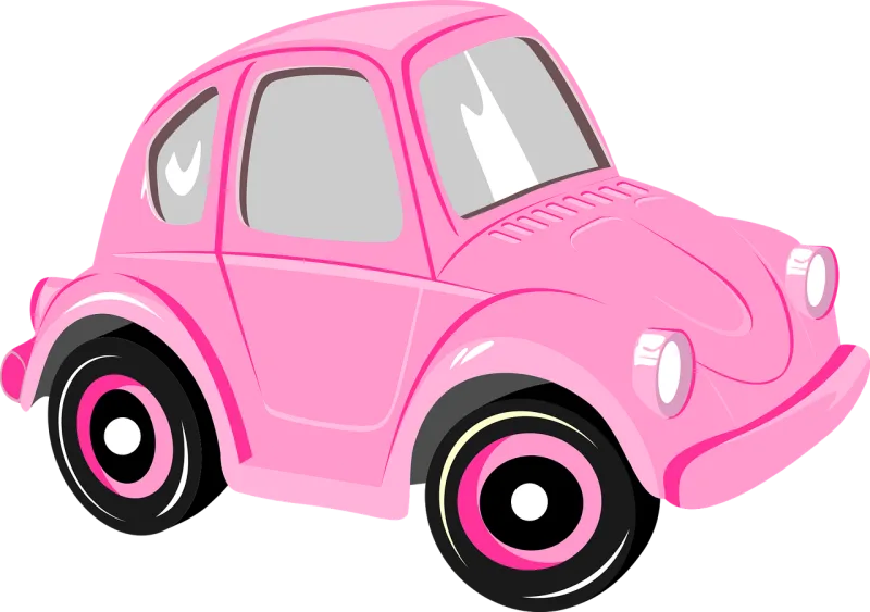Car Pink car Vw beetle Stickdatei – Tiere