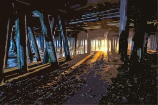 Under the boardwalk Nature Beach Stickdatei