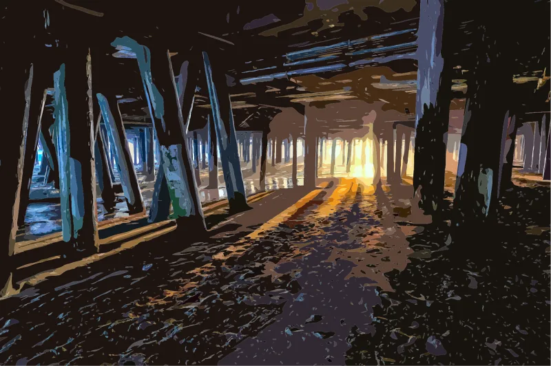 Under the boardwalk Nature Beach Stickdatei – Natur