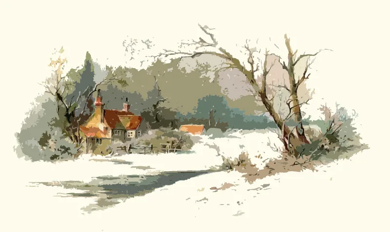 House Nature Winter Stickdatei – Weihnachten