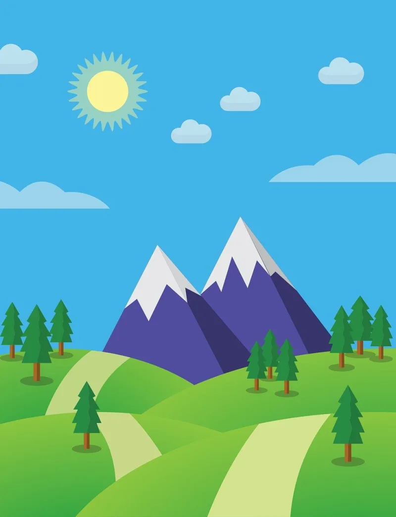 Landscape Mountain Nature Stickdatei – Natur