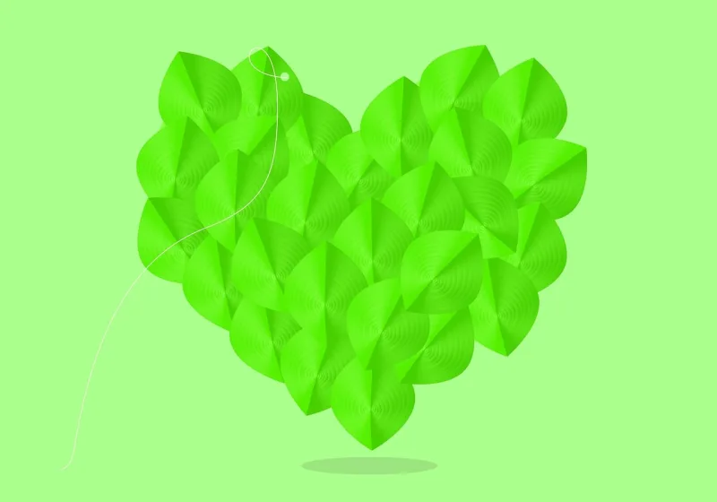 Heart Romantic Green heart Stickdatei – Herzen & Liebe