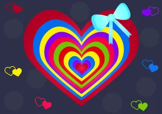 Colorful heart Love Colorful Stickdatei