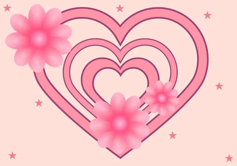 Love Flower background Nature Stickdatei – Herzen & Liebe