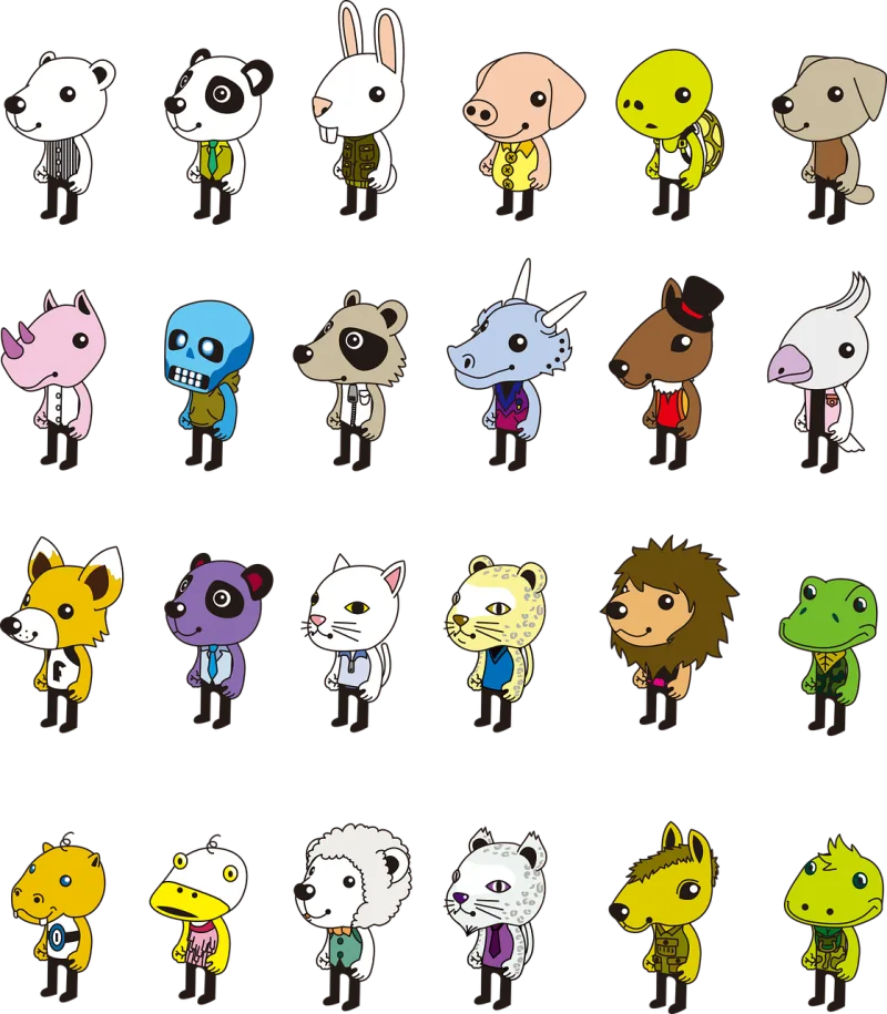 Animal Animal character Character Stickdatei – Tiere