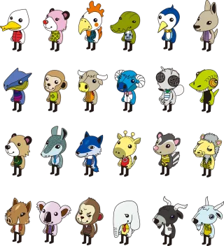 Animal Animal character Nature Stickdatei – Tiere