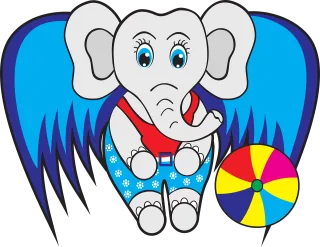 Baby Elephant Cartoon Stickdatei