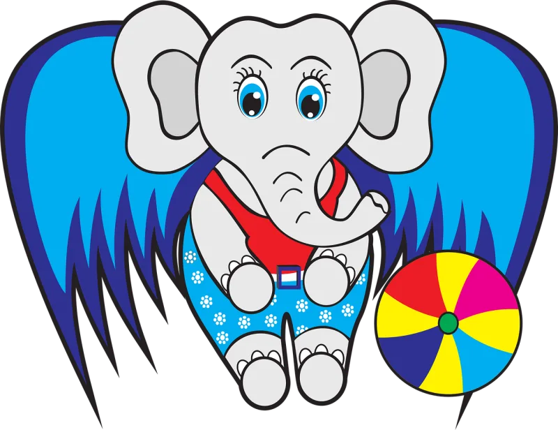 Baby Elephant Cartoon Stickdatei – Tiere