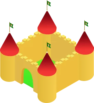 Castle Sand castle Yellow Stickdatei