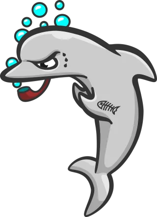 Dolphin Fish Mascot Stickdatei
