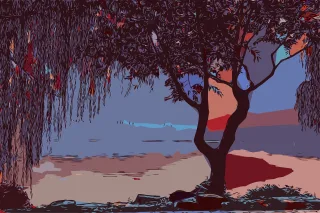 Tree Woods Scene Stickdatei