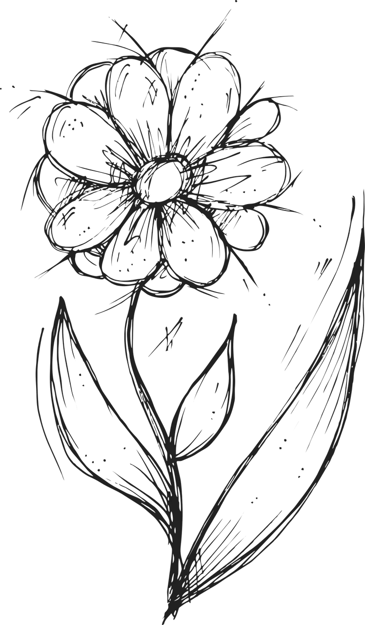 Flower Meadow Drawing Stickdatei – Blumen