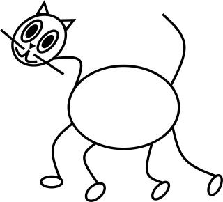 Cat Cartoon car Line art Stickdatei