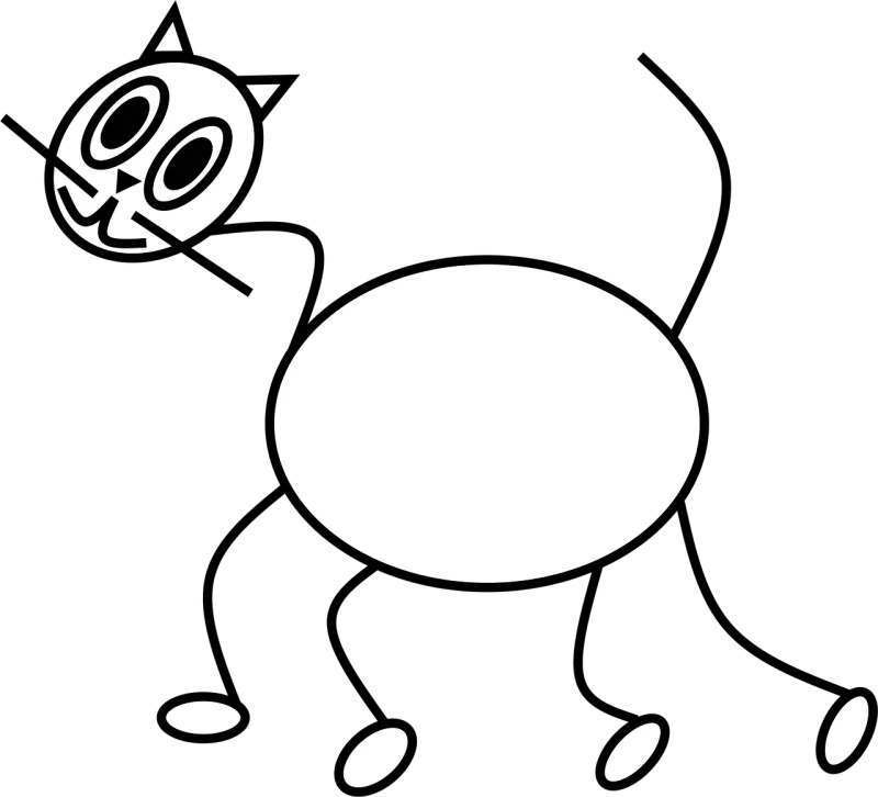 Cat Cartoon car Line art Stickdatei – Tiere