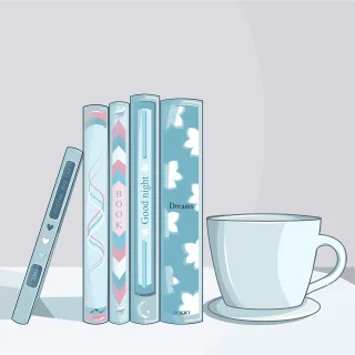 Books Coffee cup Digital art Stickdatei