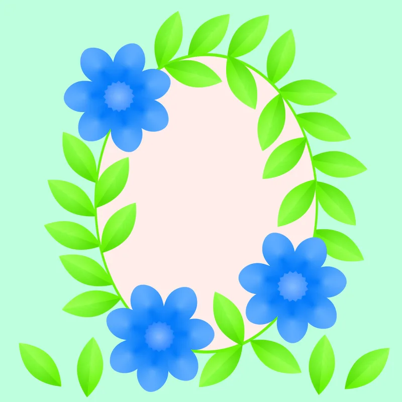 Floral frame Border Blue flower Stickdatei – Blumen