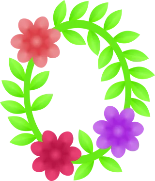 Wreath Floral frame Border Stickdatei
