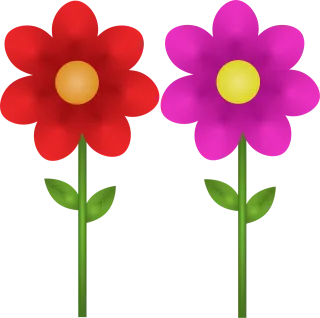 Red flower Violet flower Floral Stickdatei
