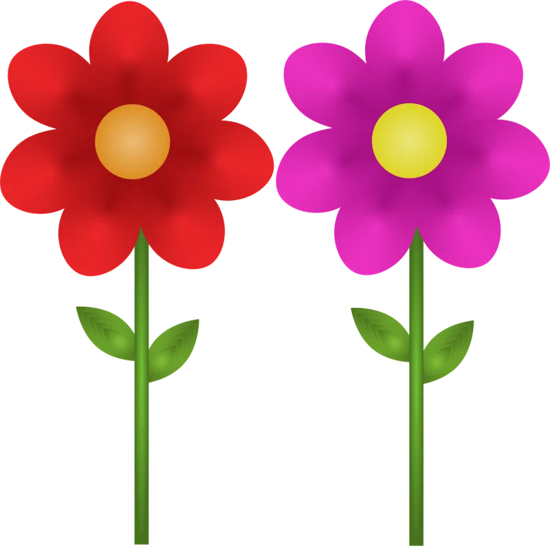 Red flower Violet flower Floral Stickdatei – Blumen