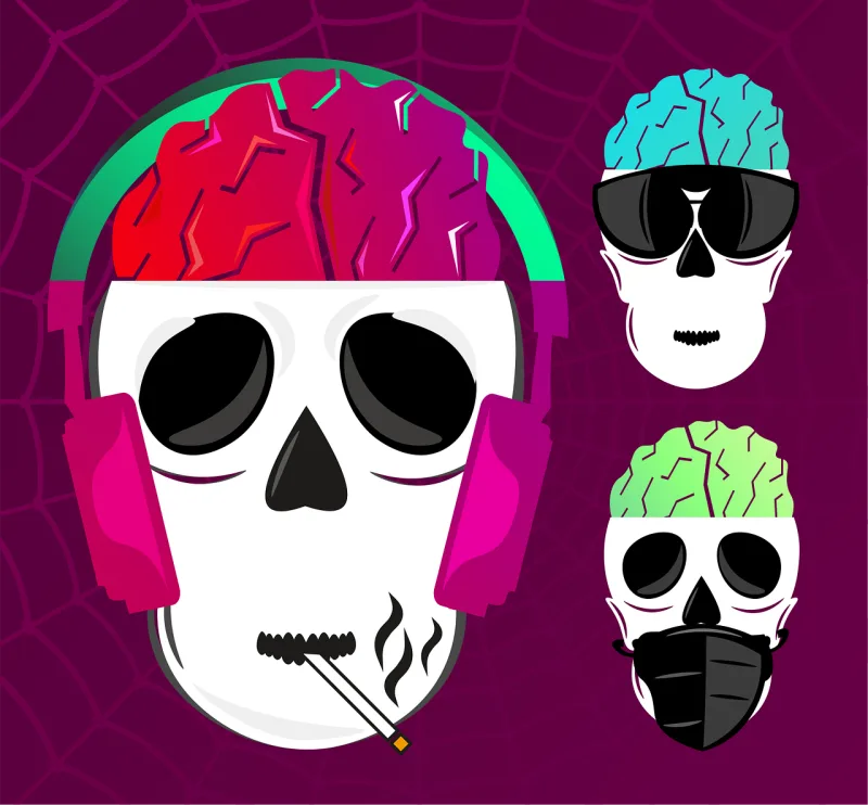 Skulls Skeleton Halloween Stickdatei – Musik