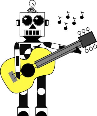 Music Rockstar Robot Stickdatei