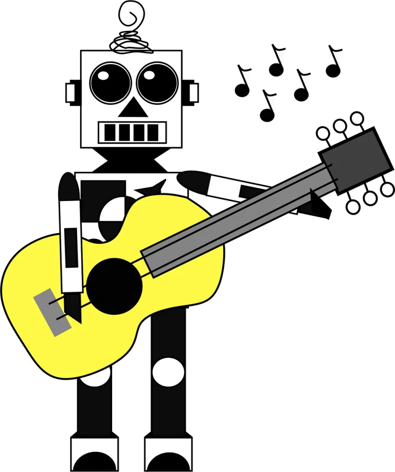 Music Rockstar Robot Stickdatei – Kinder