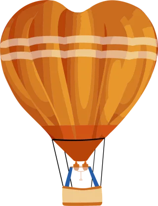 Hot air balloon Nature Heart Stickdatei