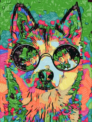 Dog Husky Nature Stickdatei