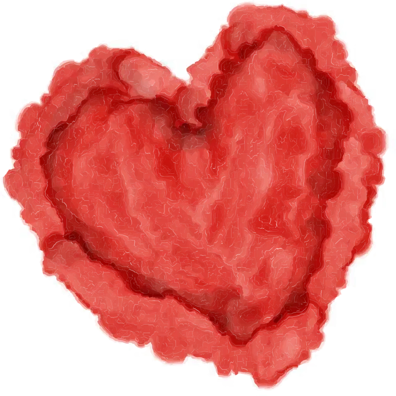 A heart Watercolor Red Stickdatei – Herzen & Liebe