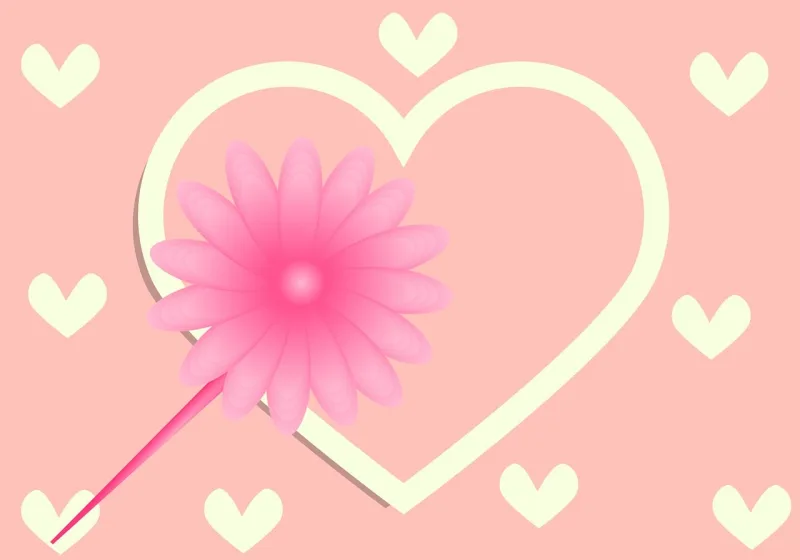 Romantic background Pink colour Romantic card Stickdatei – Herzen & Liebe