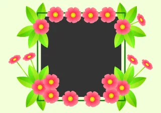 Floral Flowers Frame Stickdatei