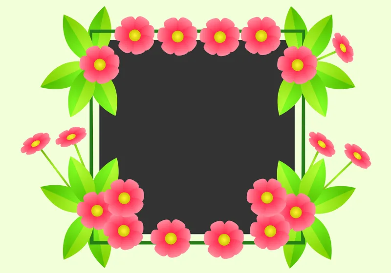 Floral Flowers Frame Stickdatei – Blumen