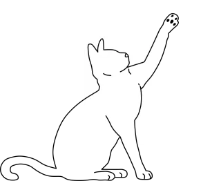 Cat Pet Line art Stickdatei